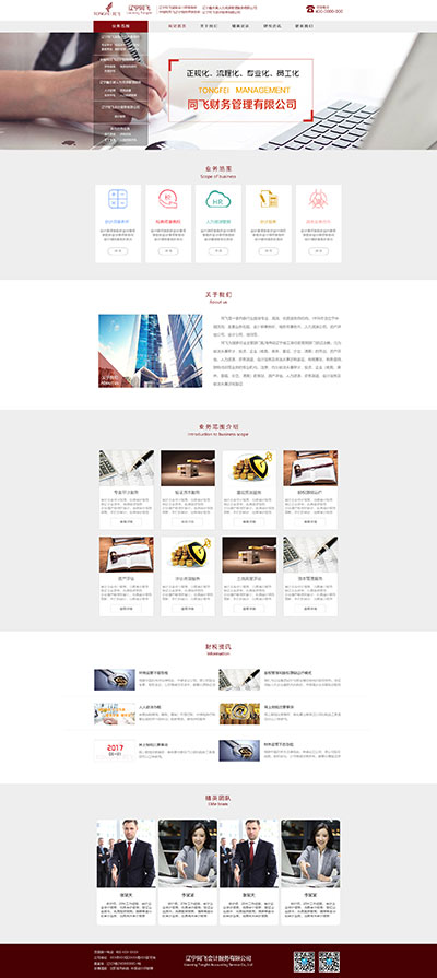 辽宁同飞集团网站设计效果图